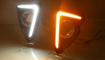 1 Komplet Auto led DRL Svjetla Dnevno svjetlo, Led Poklopac prednjih svjetala prednja svjetla Sa Žutim Signal Za Toyota RAV4 2016 2017 2018