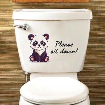 15*30 cm Crtani Životinja Panda Engleski Slogan Naljepnica Na Zid Oznaka Za Wc Oomrestaurant Stražnji Zid Wc Dekorativna Naljepnica Zid