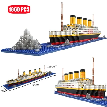 1860 KOM. RMS titanic Cruise Liner/Brod Gusarski Brodovi Model Mikro Gradivni Blokovi Mini Nano Cigle DIY Dječje Igračke Za Djecu, Poklone