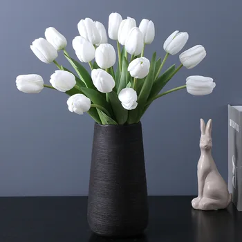 1pc Pravi Dodir Tulipana Umjetno Cvijeće Ukras kuće Tulipani Silikonowe Sztuczne Kwiaty Decoración Hogar Tulipani