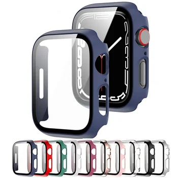 2021 Trendi Torbica za sat + Staklo za Appleov Watch 7 Pokriva 41 mm 45 mm PC Potpuna zaštita za iWatch 7 Torbica