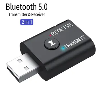 2в1 USB Bluetooth 5,0 Audio Predajnik Prijemnik 3,5 mm AUX Music Stereo Bluetooth Dongle Bežični Adapter Za TV PC Slušalice