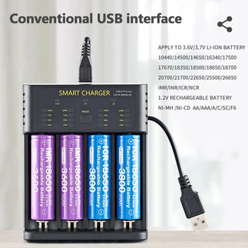 4/8 Utora USB Baterija Smart Punjač za 3,6 v/3,7 U Litij Baterija 1,2 U Ni-MH/Ni-Cd baterija baterija baterija baterija Baterija Podesiva Struja Punjenja