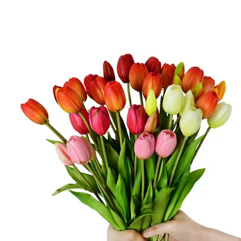 5 kom. Vrt Umjetni Tulipani Pravi Cvijeće Na Dodir Buket Za Dom Vjenčanje je Dan Rođenja Dekor Lažni Cvijet DIY Božićni Vijenac