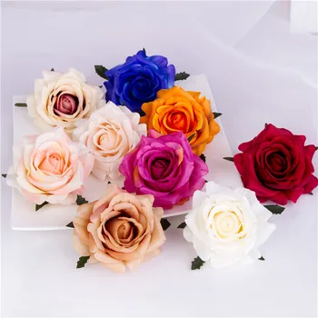 5PCS 9 boja 7 cm Jesenski Krunica Ruže Umjetno Cvijeće Home Dekor Realan Svila Cvijet Za Vjenčanje Pribor YYF56