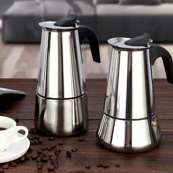 6 Vage Kava Lonac Od Nehrđajućeg Čelika Moka Espresso Kavu Перколяторы Štednjak, Aparat Za Kavu Alat Cafetière Latte Štednjak