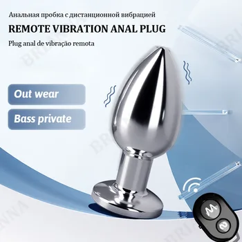 analni čep 10 frekvencijski daljinski upravljač metalnih vibratora analni čep je Analni stimulator masažu prostate seks-igračke za odrasle za žene