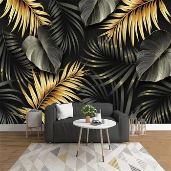 beibehang prilagođene Skandinavski tropske biljke hladno linija velike pozadine freska tropska šuma biljka tukan TV pozadina desktop dekor
