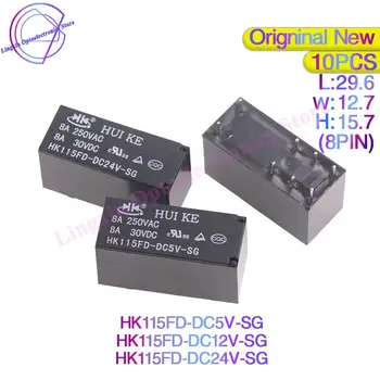 Besplatna dostava 10 kom. HK115FD-DC5V-SG HK115FD-DC12V-SG HK115FD-DC24V-SG 8A 250VAC 8Pin HK115FD Releja 5-12-24 vdc 100% Original novi