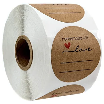 Crveno Srce Ljubavi Domaći s Naljepnicama Berba Kraft Etikete DIY Individualnost Ispunite Prazan Izrezati Tanke Materijalnu Pakiranje Poklona
