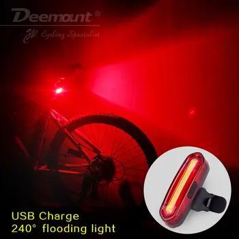 Deemount Punjiva COB Led USB Stražnje Svjetlo Za mtb dugo Svjetlo MTB Upozorenje O Sigurnosti Biciklistička dugo Svjetlo Biciklistička Lampa