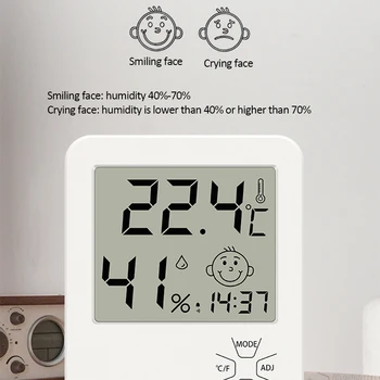 Digitalni Sat Temperature I Vlažnosti Veliki LCD Zaslon Elektronski Termometar Elektrolita Sa Postoljem Hygrometer Senzor Vlažnosti Digitalni