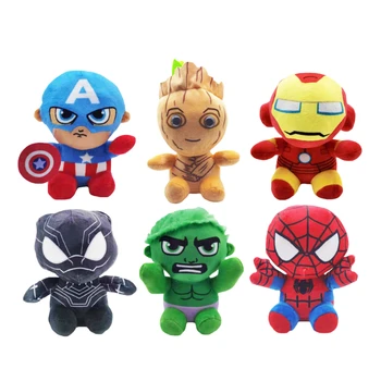 Disney 20 cm Marvel Avengers Medo Spider-Man i Iron Man Грут Kapetan Amerika, Hulk Black Panther Slatka Anime Plišane Igračke Lutke