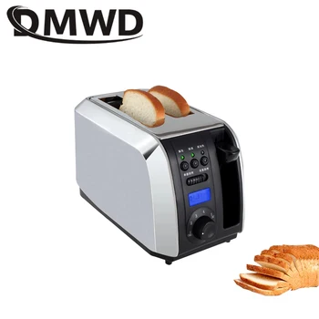 DMWD Digitalni Timer Električni Toster Od Nehrđajućeg Čelika Stroj Za Pečenje Kruha Za Doručak, 2 Utora Za Kriški Automatski Pećnica Za Tost EU Plug