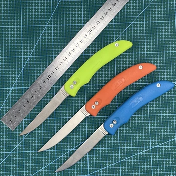 EKA Fillet Knife SwingBlade - Dvije oštrice u jednom, Rotirajući lovački nož fiksni nož s drškom TPR, najlon korice za Ribolov