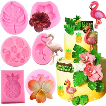 Flamingo Silikonska Forma Ruža Tropski Cvijet Kornjača List Lubenica, Ananas Čokolade Čokolade Oblik DIY Alata Za Ukrašavanje Torte