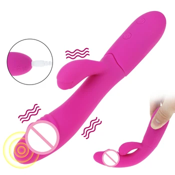 G-Spot Vibrator Rabbit Vibrator za Žene Dvostruka Vibracija Silikon USB Punjiva Ženski Vaginalni Maser Za Klitorisa Seks-Igračke Za Odrasle