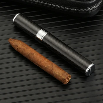 GALINER Luksuzna Cigara Humidor Cijev Prometni Duhanski Pribor Jednostruki Nosač Za Cigare Crna Kutija Od Karbonskih Vlakana