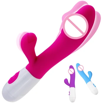 Glupi Dildo Rabbit Vibrator Maser Dvostruka Vibracija G-spot Silikonska Vagina Stimulator Klitorisa Erotska Sex Igračka za Žene Sexo