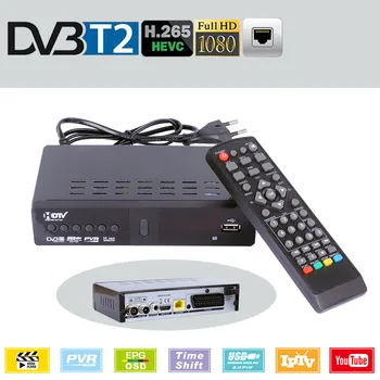 HD Digitalni H. 265 DVB T2 Zemaljski TV Prijemnik Prijamnik Youtube Lan, Scart DVB-C Za Italiju/Njemačka/Francuska/Španjolska Europa DVB-T2 WIFI