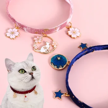 Identitet Japanski ogrlica za pse luksuz zvijezda i mjesec Božić, Halloween kućni ljubimac mačka ogrlica ovjes ukras zasebna boja