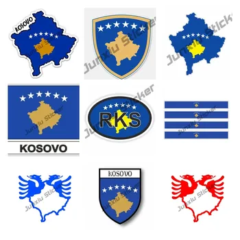 Karta Kosova sa Zastavom Vinil Naljepnica Zabavna Karta Kosovo Albanija je Dvoglavi Orao PVC Naljepnica za Auto dodatna Oprema za Automobile Telefon Laptop