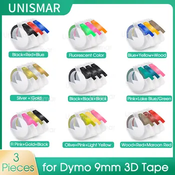 Komplet od 3 predmeta, 9 mm Oznaka za Dymo 3D Trake za Utiskivanje, Plastični Naljepnica 