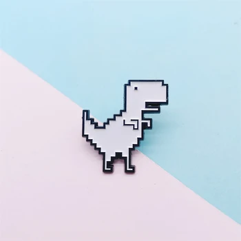 Kreativni Klasicni Životinja Dinosaur Emajl Broš Piksela Geometrijski Bijeli T-Rex Legure Igle Ikonu Modni Nakit Poklon