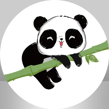 Krug Cijele Pozadine Dječji Rođendan Torta stol Banner Photoshoot Bambus Slatka Ljubimci Panda podloga za foto-studio
