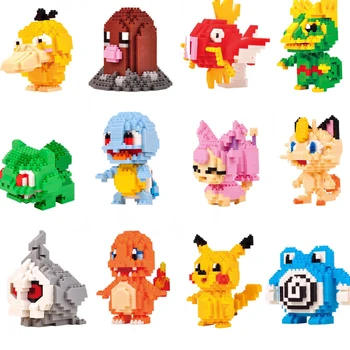 LNO Pokemon Mini Blokovi Crtani Čudovišta Pikcahu Psyduck Model Obrazovne Igre Brick Figurice i Igračke za Djecu