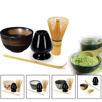 LUWU 4 kom./compl. tradicionalni poklon set za utakmicu, bambus kašičica za mućenje utakmice, stakleno keramička Posuda za Utakmicu, Držač za Mućenje, japanski čaj setovi