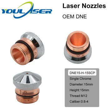 Mlaznice laser DNE Kromirani single / dual layer H15 Kalibra 0,8-4,0 mm za fiber laser za rezanje glave DNE