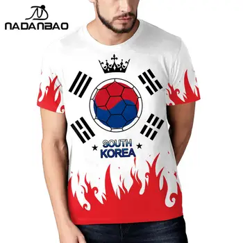 NADANBAO Reprezentacija Južne Koreje U Nogometu Majice Sa po cijeloj površini S Okruglog Izreza I Kratkih Rukava, Dres Za Fanove, Ljetni Nogometni Vrh S 3D Ispis, t-Shirt, Odjeća