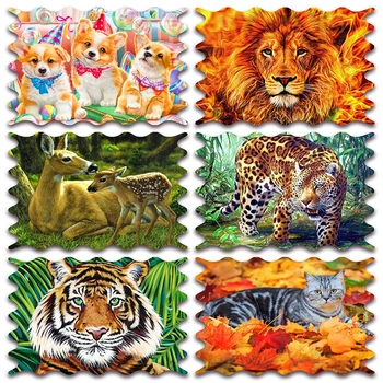 Nova Kompletna diamond slika je mozaik vez Ljubimci pas corgi lav jelen tigar mačka jež javor Vez križić Home dekor E279