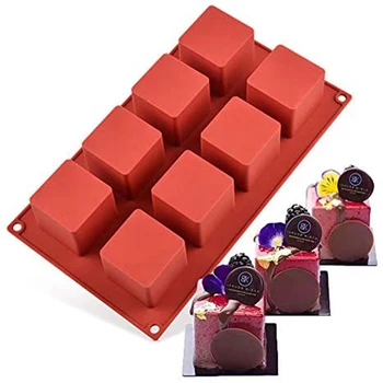 Novi 8 Šupljina Kocka Kvadratnog Oblika Silikonska Forma Za Ukrašavanje Torte DIY Desert Žele Oblika Čokolade Za Kuhanje Alati Za Pečenje