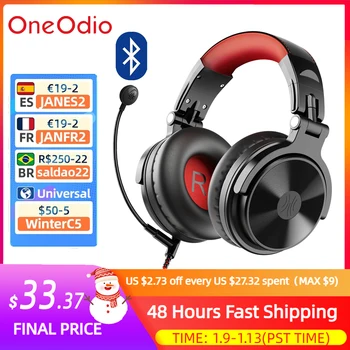 OneOdio Pro-M Bluetooth 5.2 Bežične Slušalice Gaming Slušalice Igra Produžni kabel Mikrofona PC/Telefon/PS4/Xbox One Slušalice za Pozive preko Skype-a