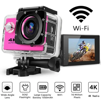 Originalni Vanjski Mini-Akcija-kamera Ultra HD 4K/30 kadrova u sekundi, WiFi, Sportska Kamera sa Daljinskim Upravljanjem, Vodootporna Sportska Kamera Za Moto-Pro Kaciga