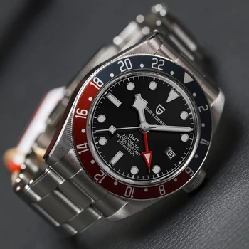 PAGANI Design – Gospodo mehanička automatski satovi, sportski pribor, osvijetljeni brojčanik GMT, otporni na vodu 200 m, Safir, BB58