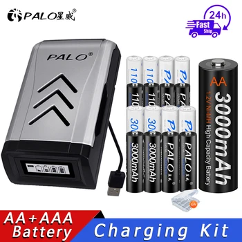 PALO 3000 mah 1,2 AA i AAA baterija baterija baterija baterija Baterija aa aa NiMH 1,2 U Ni-MH 2A Pre napunjene Punjive Baterije Bateria za Fotoaparata Igračke