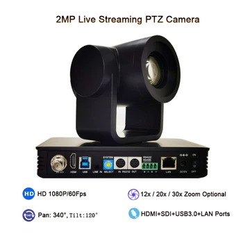 PTZ 12X / 20X / 30X Optički zoom, HDMI /3G-SDI/LAN, 1080P 60 fps Kamera za prijenos video konferencije za Crkve uživo