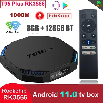 TV-konzole za video-igre za Android 11 T95 Plus 8 GB RAM-a I 128 GB ROM Rockchip RK3566 Podrška 8K USB3.0 5G Wifi 1000M LAN 4 GB 32 GB media player T95Plus