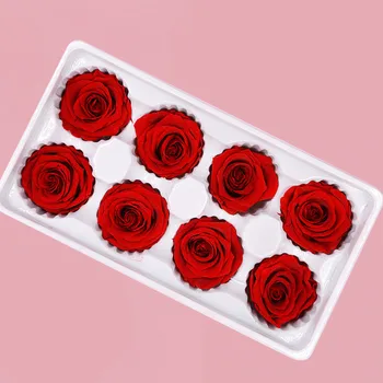 Visoka Kvaliteta 8 kom. Cvijeće Besmrtni Ruža 4-5 cm Promjer Valentinovo Vječni Život Cvijet Materijal Ruža Vječni Poklon Kutija