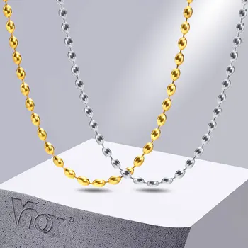 Vnox Novi 5 MM Ragbi Perle Lanca I Ogrlice S za za Žene, Muškarce, od Nehrđajućeg Čelika Metalne Ogrlice Ovratnik Darove Nakit