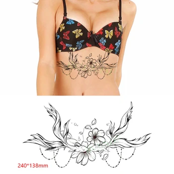 Vodootporne Privremena Tetovaža Naljepnica Zlatna Ribica cvijet životna snaga slatka sise na leđima tetovaža flash-tetovaža lažne tetovaže za žene