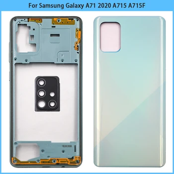 Za Samsung Galaxy A71 2020 A715 A715F Plastično Kućište Prosječna Okvir Šasije + Stražnji poklopac baterije + Objektiv kamere + Ljepilo
