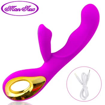 Zec Dildo Vibrator Maser Stimulator Klitorisa Erotske Sex Igračke za Žene Masaža G-Točke USB-Punjive Žene Masturbiraju