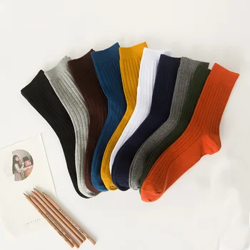 Čarape za muškarce, čvrste pamučne čarape za posadu, Unisex, muške čarape mark formelle, proljeće-ljeto muške svakodnevne čarape meias, prodaja na veliko 2019